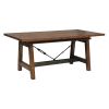 Rustic Brown Dining Set 5pc Dining Table with Extension Leaf and 4 Side Chairs Industrial Design Gunmetal Finish Wooden Furniture