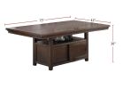 Dining Room Furniture Dining Table Rustic Espresso Table w Storage Base Wooden Top 1pc Rectangular Table Only