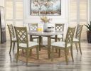 ACME Karsen DINING TABLE W/MARBLE TOP Marble Top & Rustic Oak Finish DN01449