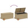 Garden Storage Box with Wheels Mix Beige 50.2 Gal Poly Rattan