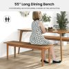 Solid Wood Dining Bench Entryway Bench with Rubber Wood Legs