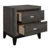 Contemporary Styling Gray Finish 1pc Nightstand Dovetail Drawers Unique Bedroom Furniture