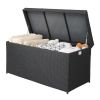 Simple And Practical Outdoor Ratton Deck Box Storage Box Black Four-Wire