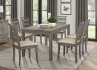 Weathered Gray Finish Rustic Style Dining Table Melamine Top 1pc Transitional Framing Wooden Furniture