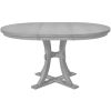 TOPMAX 5-Piece Rustic Round Pedestal Extendable Dining Table Set with 15.7" Removable Leaf and Simple Dining Chirs for Small Places, Gray