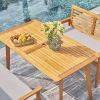 Waimea Honey Slatted Eucalyptus Wood Patio Dining Table