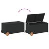 Garden Storage Box with Wheels Black 50.2 Gal Poly Rattan