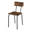 Dining Table Set 5-Piece Dining Chair with Backrest, Industrial style, Sturdy construction. Rustic Brown, 43.31'' L x 27.56'' W x 30.32'' H.