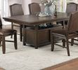 Dining Room Furniture Dining Table Rustic Espresso Table w Storage Base Wooden Top 1pc Rectangular Table Only