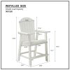 HIPS Bar Chair with Armrest,Patio Bar Chair Set of 2, White