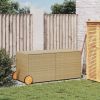 Garden Storage Box with Wheels Mix Beige 74.8 Gal Poly Rattan