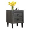 Multipurpose Retro Bedside Nightstand with 2 Drawers