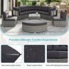 Patio Furniture Set Outdoor Furniture Daybed Rattan Sectional Furniture Set Patio Seating Group With Cushions and Center Table for Patio, Lawn, Backya