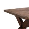 77' Trestle Dining Table for 6 People, Rustic Farmhouse Style Kitchen Table, Rectangular Dining Table for Kitchen, Dining Room & Living Room, (Walnut)