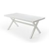 70.87inch Rectangular Dining Table with X-shape Aluminum Table Leg/Metal Base, White