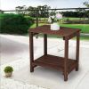 Rectangular Side Table for Patio, Porch, Garden, Indoor Outdoor Companion 19.7L 14.W 19.7H Inches