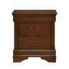 Classic Louis Philippe Style Brown Cherry Finish 1pc Nightstand of 2x Drawers Traditional Design Bedroom Furniture