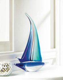 Sailboat Art Glass Statue