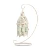 Elegant White Candle Lantern with Stand for Home Decor