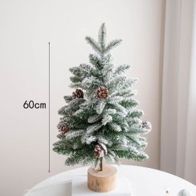 Christmas Tree Table Top Ornaments Flocking Snow Spray High-Grade Christmas Tree 45/60Cm (Style: 2, size: 60)