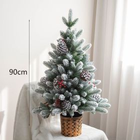 Christmas Tree Table Top Ornaments Flocking Snow Spray High-Grade Christmas Tree 45/60Cm (Style: 1, size: 90)