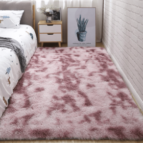 Soft Fluffy Area Rug for Bedroom and Living Room (Color: Tie Dye Pink, size: 31.5*62.99inch)