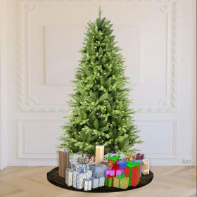 Artificial Christmas Tree Prelit PE&PVC With Metal Stand,550 Multi-Colour LED Lights (Color: Green, size: 7.5ft)