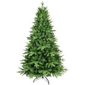 7FT PE/PVC Mixed Automatic Christmas Tree With Lights Xmas Decoration Light Up Holiday Season (Color: Green)